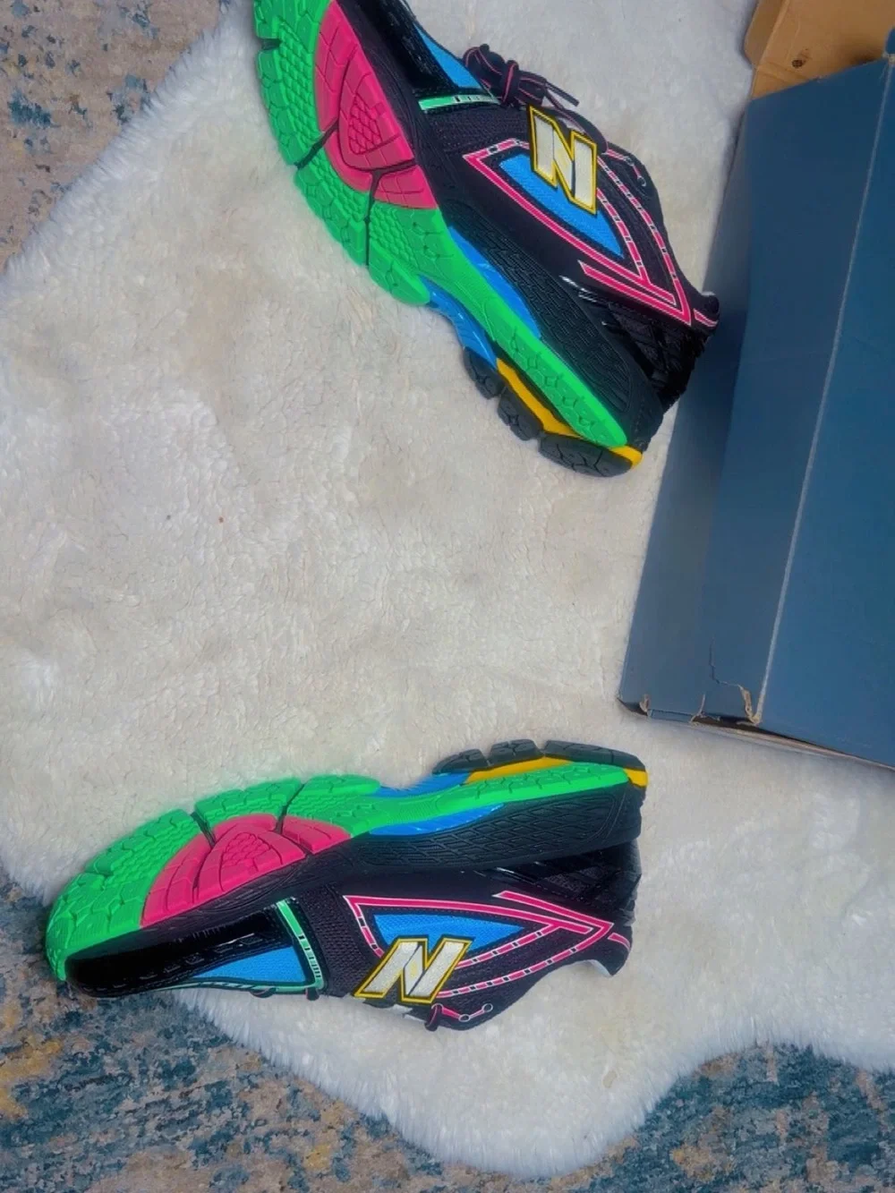 New Balance 'Blue Sneakers with Neon Accents